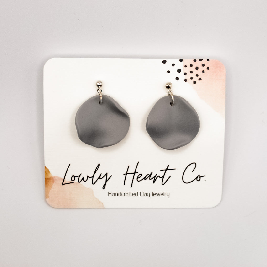 Grey Handcrafted Clay Earrings