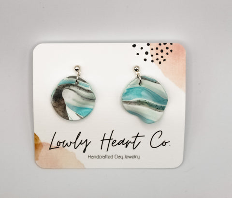 Blue Handcrafted Clay Earrings