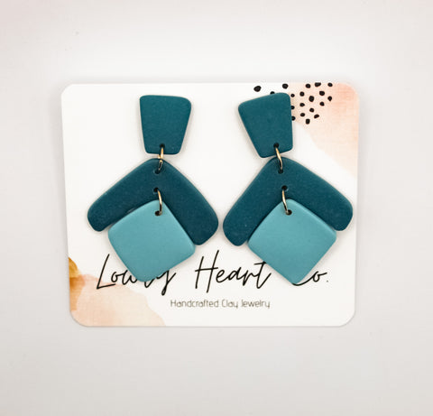 Blue Diamond Handcrafted Clay Earrings