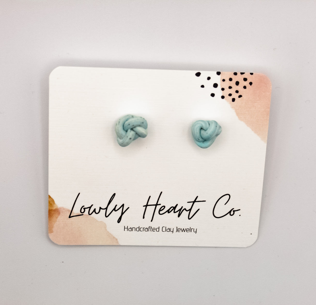 Light Blue Knots Handcrafted Clay Earrings